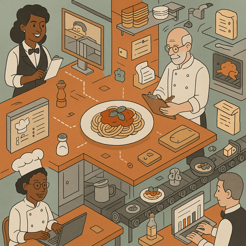 Interface d'une application IA pour les restaurateurs - gestion des stocks et recettes - waicook pro